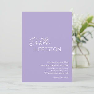 Minimal Lilac Modern Wedding Invitation