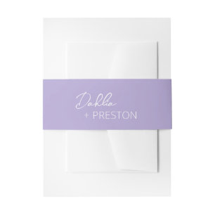 Minimal Lilac Modern Wedding Invitation Belly Band