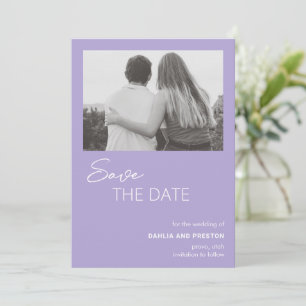 Minimal Lilac Photo Modern Wedding Save The Date