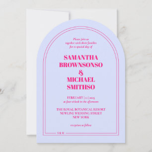 Minimal Lilac Pink Simple Wedding Invitation