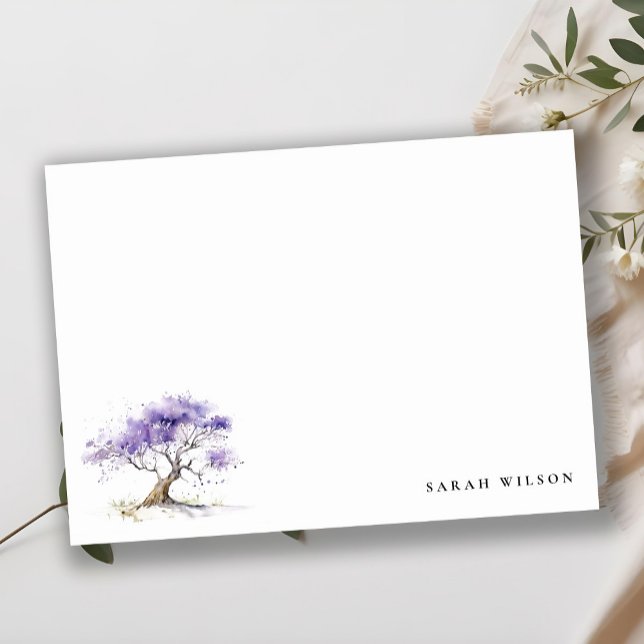 Minimal Lilac Watercolor Jacaranda Tree Wedding Card (Creator Uploaded)
