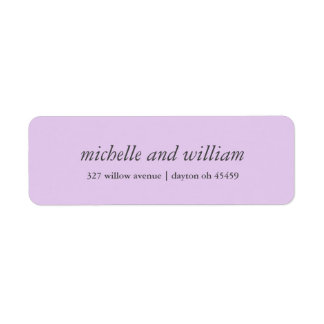 Minimal Lilac wedding personalised Return Address Label