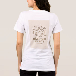 Minimal Line-Art “Adventure Awaits” T-shirt design Tri-Blend Shirt
