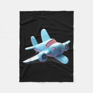 Minimal line Art Aeroplane Funny Unisex Design for Fleece Blanket