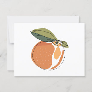 Minimal line art boho Orange Postcard