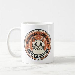 Minimal Line Art Cat Cat Lover Gift - Minimal Line Coffee Mug