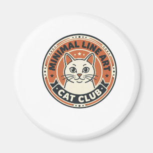Minimal Line Art Cat Cat Lover Gift - Minimal Line Magnet