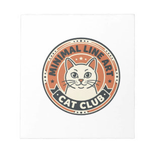 Minimal Line Art Cat Cat Lover Gift - Minimal Line Notepad