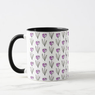 Minimal Line Art Floral Coffee Cup