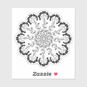 Minimal Line Art Flower – Aesthetic Sticker