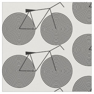 minimal line art optical illusion bike fabric