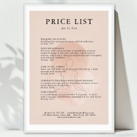 Minimal Line Art Woman Meditation Salon Price List