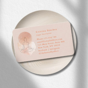 Minimal Line Art Woman Yoga Meditation Business Card