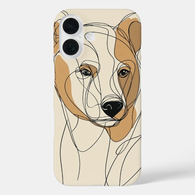 Minimal Line Bear Sketch Case (Back)
