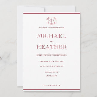 Minimal Line Border Wedding Invitation