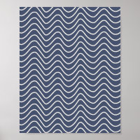 Minimal Line Chevron Pattern Navy Blue