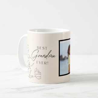 Minimal Line Floral Script Coffee Mug