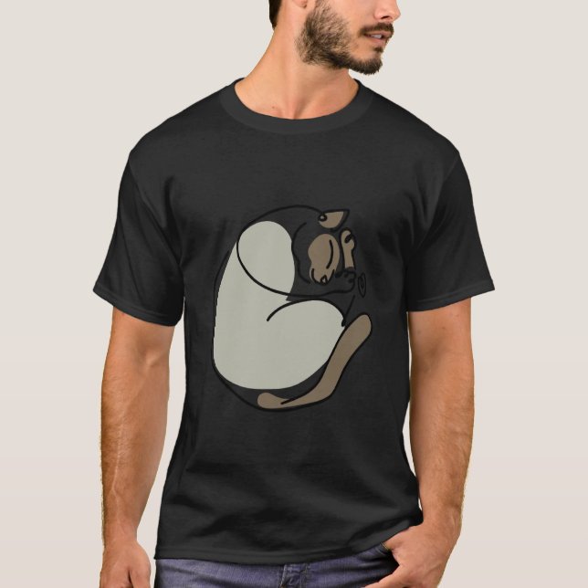 Minimal Line Siamese Cat T-Shirt (Front)