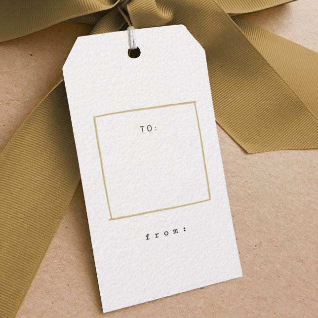 Minimal Lines Gold Gift Tags (Minimal line simple golden gift tag.)