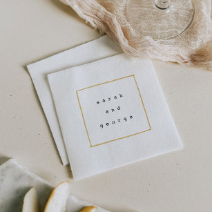 Minimal Lines Gold Party Paper Napkins