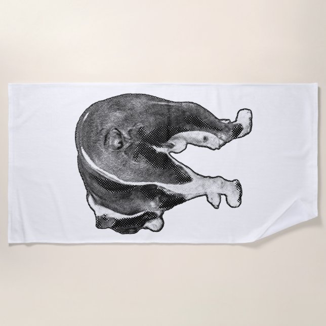 Minimal Lines with Snow-Speckle Touch Beach Towel (Front)