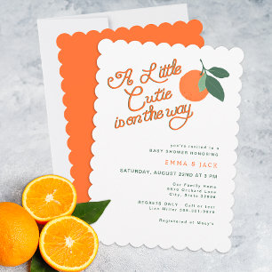 Minimal Little Cutie Baby Shower Invitation