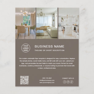 Minimal Logo Photo Taupe Business Flyer