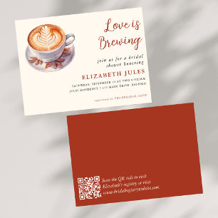 Minimal Love Is Brewing Coffee Bridal Shower Invitation