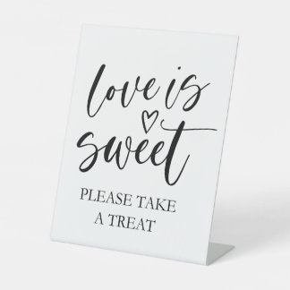 Minimal Love is Sweet Treat Favor Sign – Elegant 