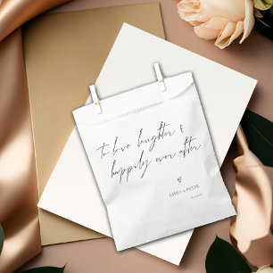 Minimal Love Laughter Happily Ever Wedding Party Favour Bag