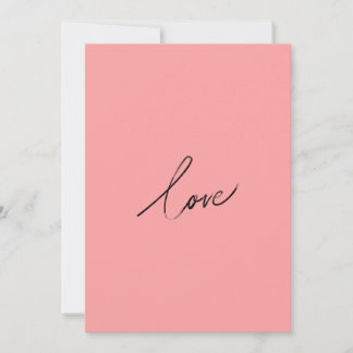 Minimal Love Script — Blush Pink Modern Holiday Card