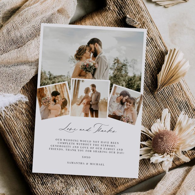 Minimal Love & Thanks Wedding Thank You Card (Creator Uploaded)