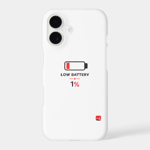 Minimal Low Battery 1% Phone Case Gen Z Tech