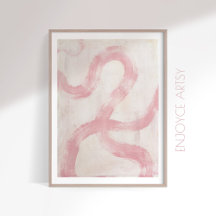 Minimal lush pink abstract feminine wall art