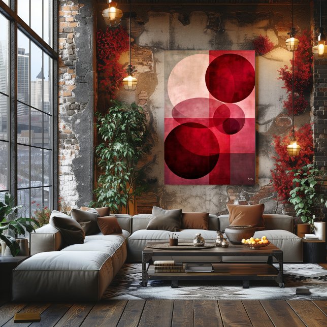 Minimal Luxury Art Deco Geometric Abstract Red Poster (Creator Uploaded)