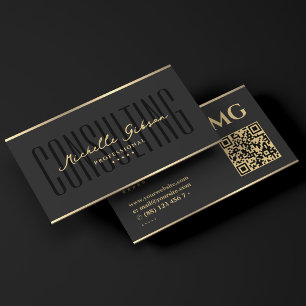 Minimal Luxury Consulting Professional Black Business Card