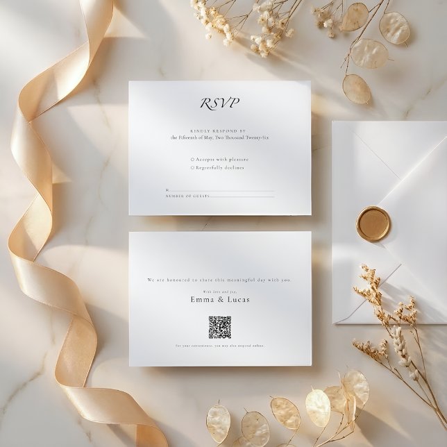 Minimal Luxury | Modern RSVP Card with QR Code (Creator Uploaded)