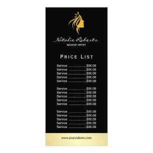Minimal Makeup Artist Rack Card 