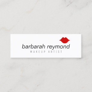 minimal makeup beauty professional white mini business card