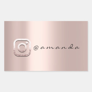 Minimal Makeup Rose Event Instagra Logo Social Rectangular Sticker