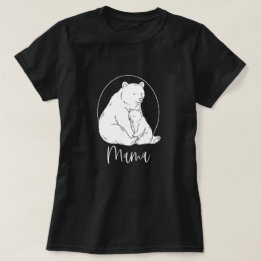 Minimal Mama Bear Line Art Design T-Shirt