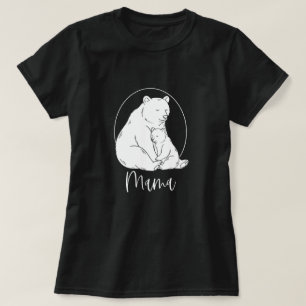 Minimal Mama Bear Line Art Design T-Shirt