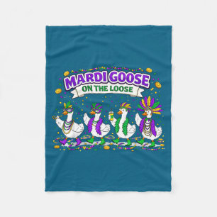 Minimal Mardi Goose Loose Coquette Geese Fleece Blanket