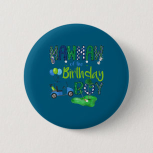 Minimal Mawmaw Birthday Boy Hole One 6 Cm Round Badge