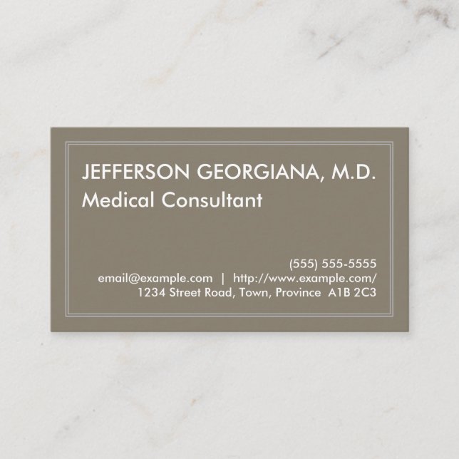 Minimal Medical Consultant Business Card (Front)