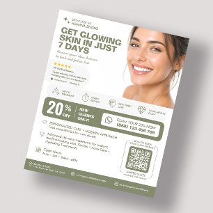Minimal Medspa Therapist Aesthetician Sage Flyer