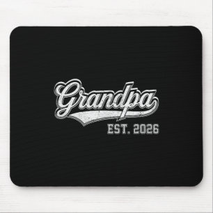 Minimal Mens Promoted Grandpa Est 2026 Mouse Pad