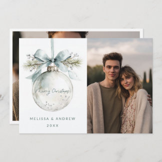 Minimal Merry Christmas Ornament Announcement