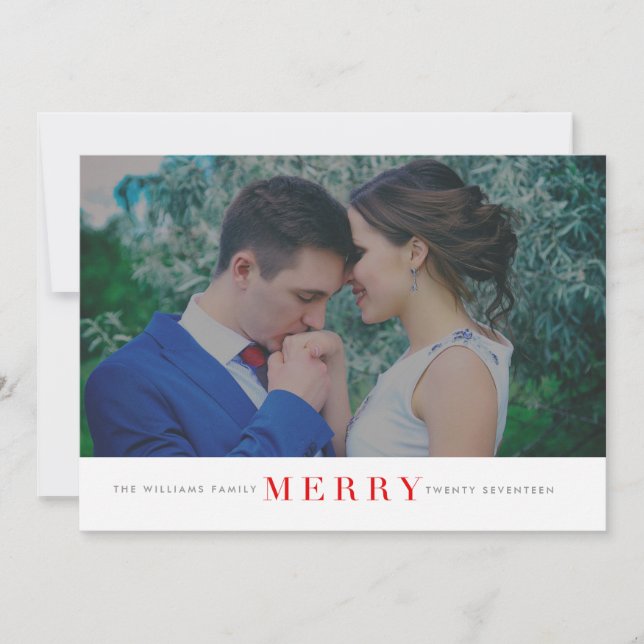 Minimal Merry Christmas Photo Cards (Front)