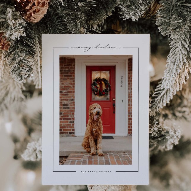 Minimal Merry Christmas Stars Photo Holiday Card (Creator Uploaded)